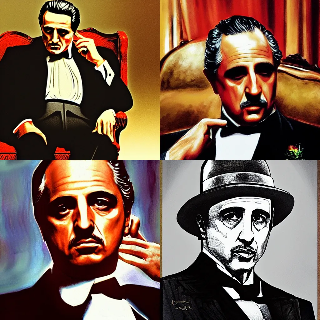 Prompt: the godfather. photorealistic
