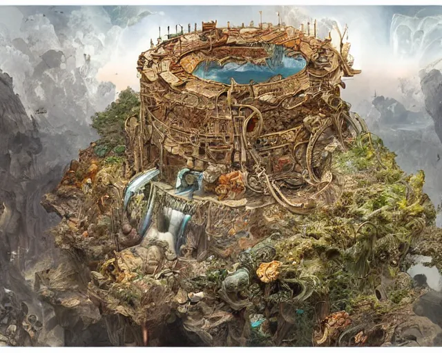 Prompt: An endless well of creation by M. W. Kaluta, detailed, matte painting, digital art, trending on Artstation