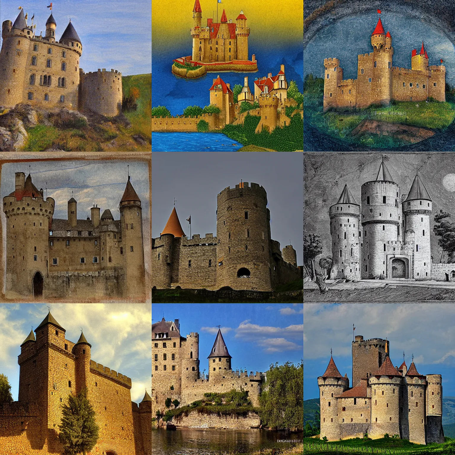 Prompt: medieval castle, by horia bernea