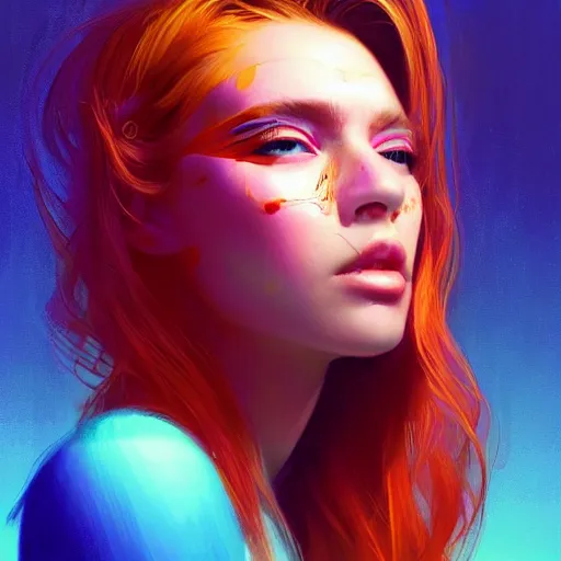 Prompt: electric woman, cute - fine - face, pretty face, oil slick hair, realistic shaded perfect face, extremely fine details, realistic shaded lighting, dynamic background, artgerm, 8 k ultra realistic, highly detailed, art by raphael lacoste, sylvain sarrailh, alena aenami, jeremy lipkin, michael garmash, ando tadao, kan liu