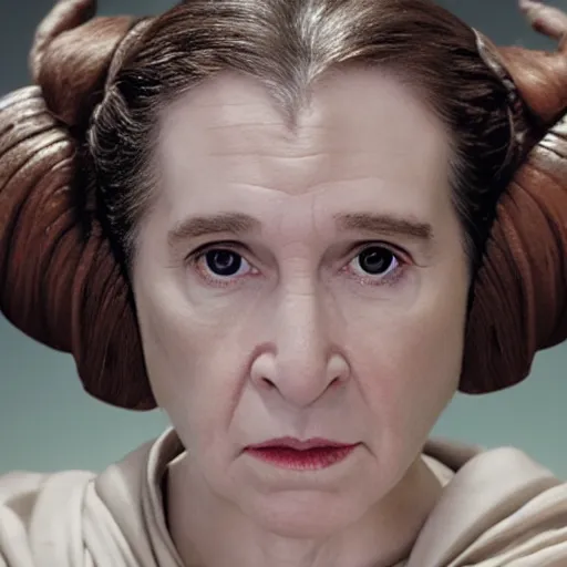 Image similar to rachel levine as princess leia in star wars episode 6, 8k resolution, full HD, cinematic lighting, award winning, anatomically correct