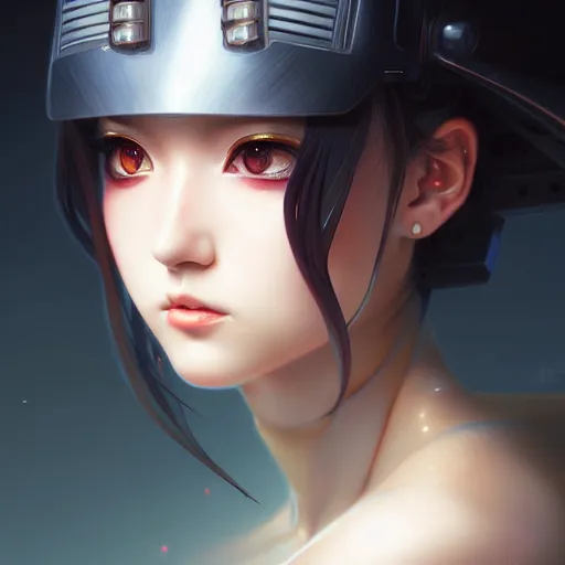 Image similar to beautiful trooper anime girl portrait, anime, cyberpunk, ultra detailed, elegant, intricate, dynamic lighting, hyperrealist, digital art, digital painting, artstation, wlop, sharp focus, illustration, art by artgerm and greg rutkowski and alphonse mucha, 8 k