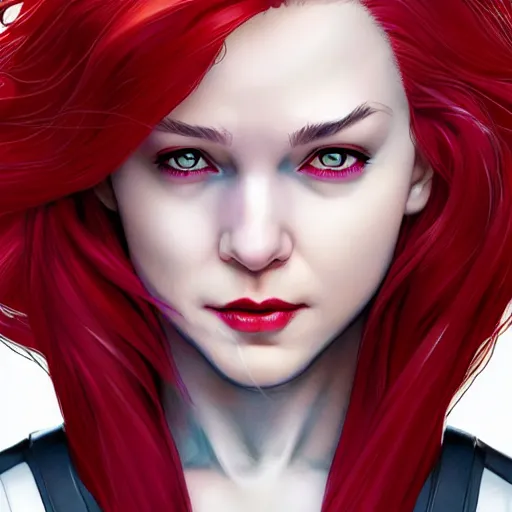 Image similar to Rogue x-men marvel, Lilo Reinhart, smile, long red hair, white streak in hair, realistic character concept, full body shot, cute fun pose, comic book, illustration, symmetrical face and body, cinematic lighting, hyperdetailed, 8k, high resolution, Charlie Bowater, Tom Bagshaw, single face, insanely detailed and intricate, beautiful