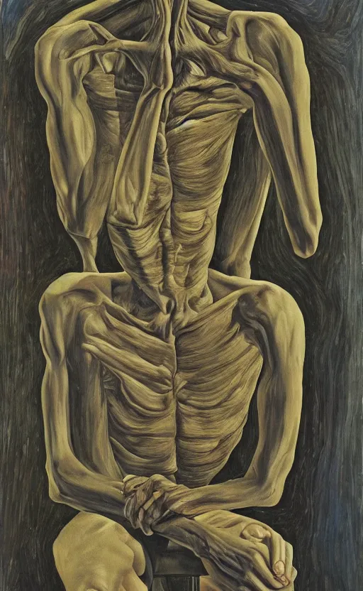 Image similar to portrait of an extraterrestrial being, by lucian freud