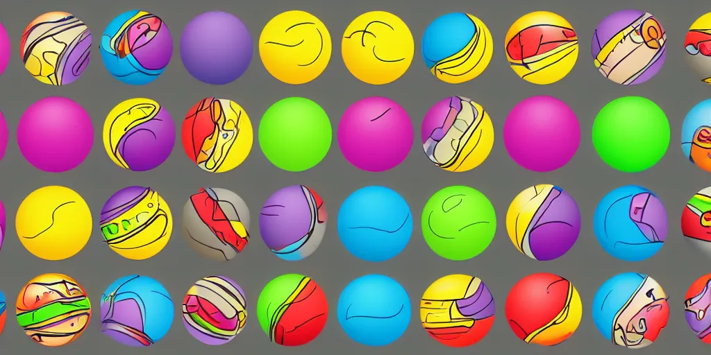 Prompt: animation frames sequence board of a bouncy ball drawn with pen