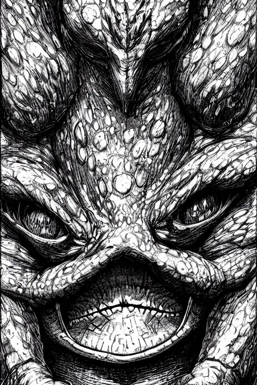 Image similar to toad goblin, symmetrical, highly detailed, digital art, sharp focus, trending on art station, kentaro miura manga art style