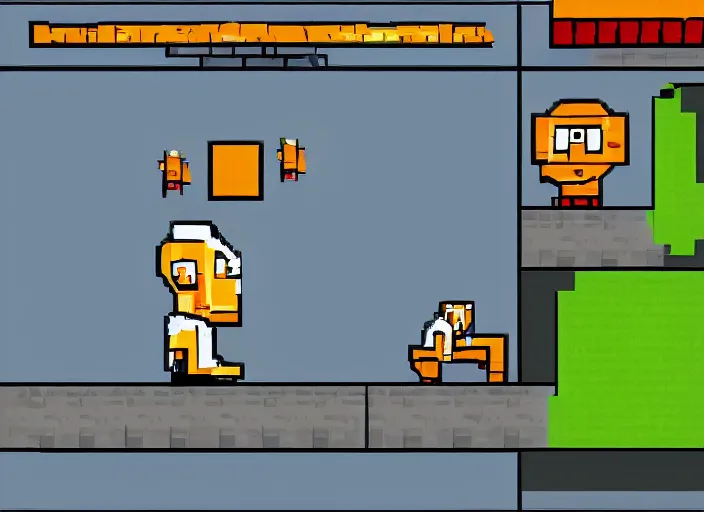 Prompt: gordon freeman as a sprite character in a 2 d platformer