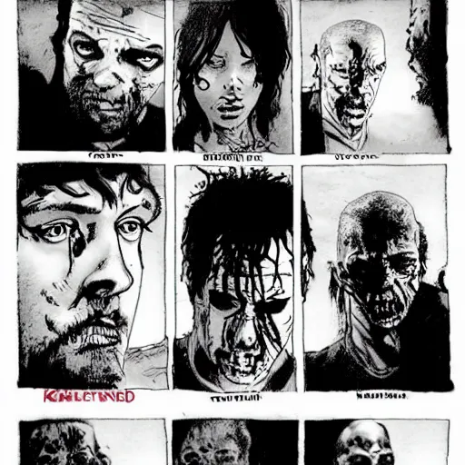 Image similar to the walking dead comic drawn by ben templesmith