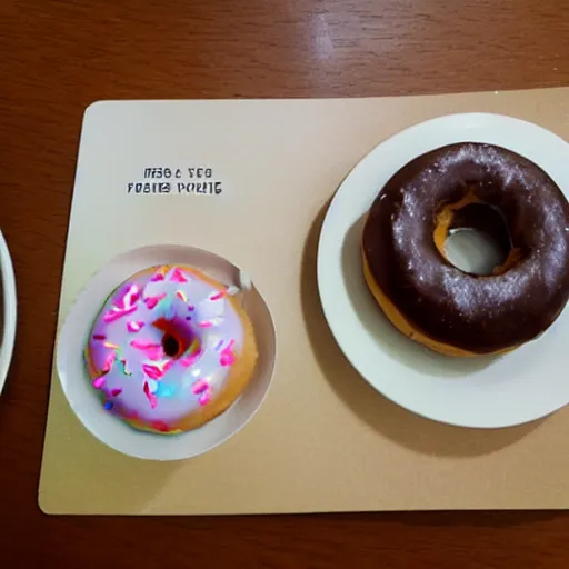 Prompt: polariod photograph diner donut close up