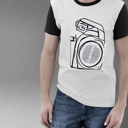 Prompt: t - shirt print lines, hd photograph, realistic, gen z, trendy, simplicity