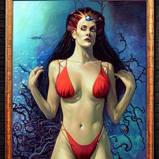 Image similar to portrait of an underwater queen, by gerald brom