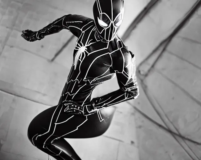 Image similar to iron spider suit, lomography lady grey