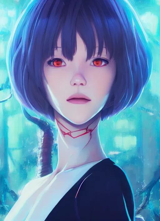 Prompt: highly detailed portrait of rei ayanami from neon evangelion, stephen bliss, unreal engine, loish, rhads, makoto shinkai and lois van baarle, ilya kuvshinov, rossdraws, tom bagshaw, global illumination, radiant light, detailed and intricate environment