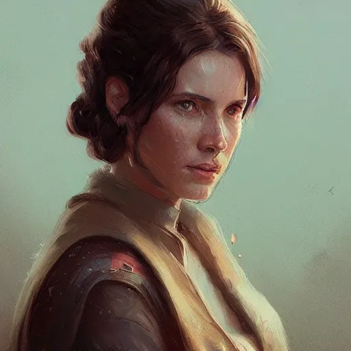 Image similar to portrait of a woman by greg rutkowski, the mother of han solo, star wars expanded universe, she is about 3 0 years old, highly detailed portrait, digital painting, artstation, concept art, smooth, sharp foccus ilustration, artstation hq