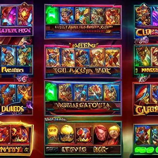 Prompt: league of legends themed slot machine