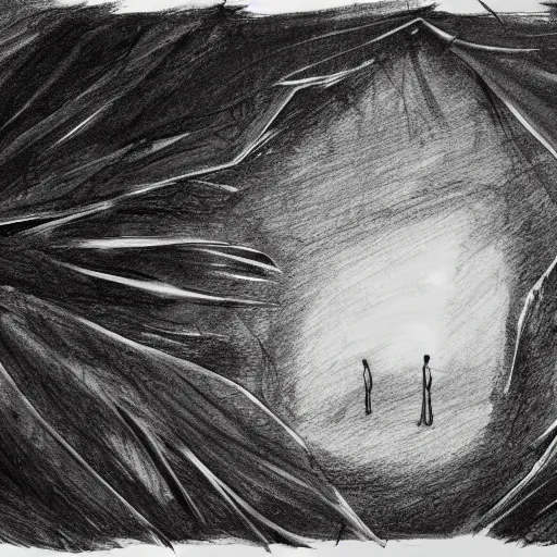 Image similar to a dark shadow inside ones mind, concept art, ink drawing, 16k resolution, depth of field