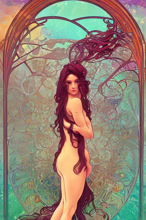 Image similar to a beautiful mermaid, symmetrical features, cinematic lighting, soft bokeh, fantasy, modern, colourful, highly detailed, digital painting, artstation, deviantart, concept art, sharp focus, illustration, by alphonse mucha