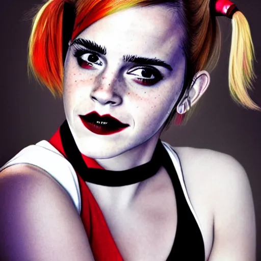 Image similar to Emma Watson as Harley Quinn