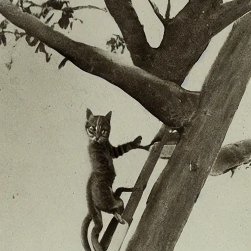 Prompt: Mahatma Ghandi on a ladder saving a kitten that was stuck high up in a tree