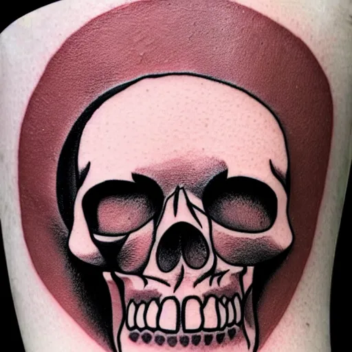 Image similar to tattoo design, stencil, tattoo stencil, traditional, a world famous tattoo of a geometric skull with a galaxy coming out of the top of its head-s 100