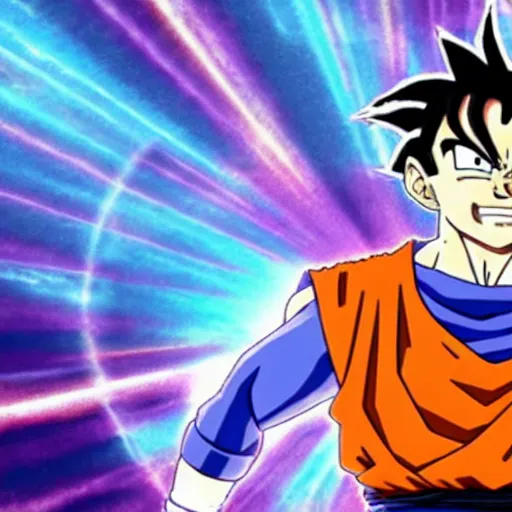 Image similar to A still of Jean-Luc Mélenchon as a character in Dragon Ball Z