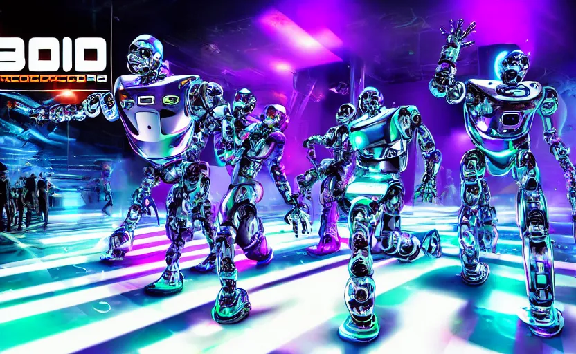 Image similar to robodads cybercore disco rave, highly detailed, extremely high quality, hd, 4 k, 8 k, professional photographer, 4 0 mp, lifelike, top - rated, award winning, cinematic, realistic, detailed lighting, detailed shadows, sharp, no blur, edited, corrected, trending