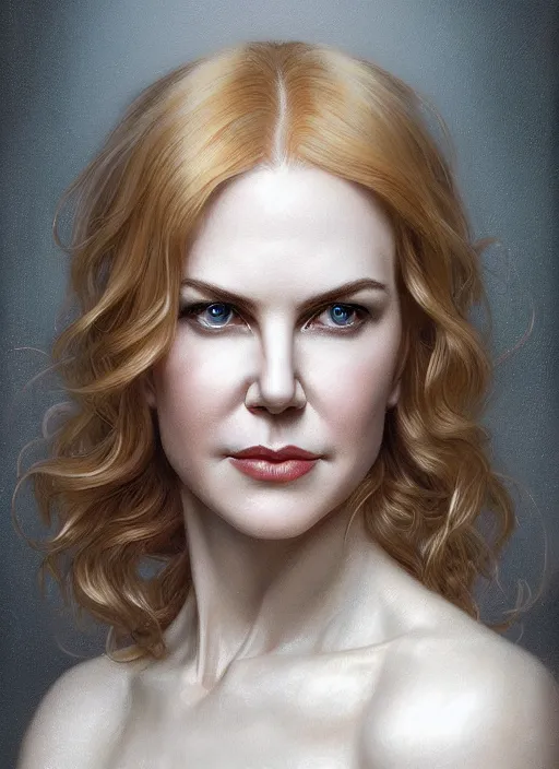 Prompt: symmetry!! young nicole kidman, machine parts embedded into face, intricate, elegant, highly detailed, digital painting, artstation, concept art, smooth, sharp focus, illustration, art by artgerm and greg rutkowski and alphonse mucha, 8 k