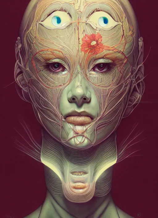 Image similar to prompt : figurative unique features beautiful subconscious, symmetrical face, portrait soft light painted by james jean and katsuhiro otomo and erik jones, inspired by akira anime, smooth face feature, intricate oil painting, high detail illustration, sharp high detail, manga and anime 1 9 9 9