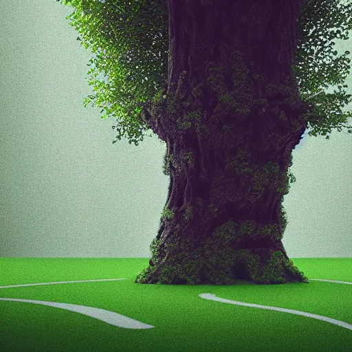 Prompt: tree as nike logo swoosh, photo realistic, octane render