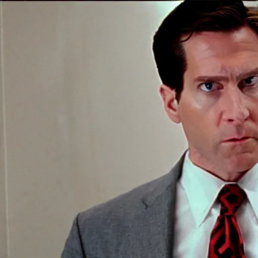 Prompt: Jim Halpert as Patrick Bateman in American Psycho