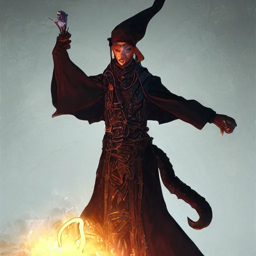 Image similar to Anthropomorphized Snake magician casting spell, magic the gathering artwork, cloak, hat, D&D, fantasy, cinematic lighting, centered, symmetrical, highly detailed, digital painting, artstation, concept art, smooth, sharp focus, illustration, volumetric lighting, 8k, art by Akihiko Yoshida and Greg Rutkowski