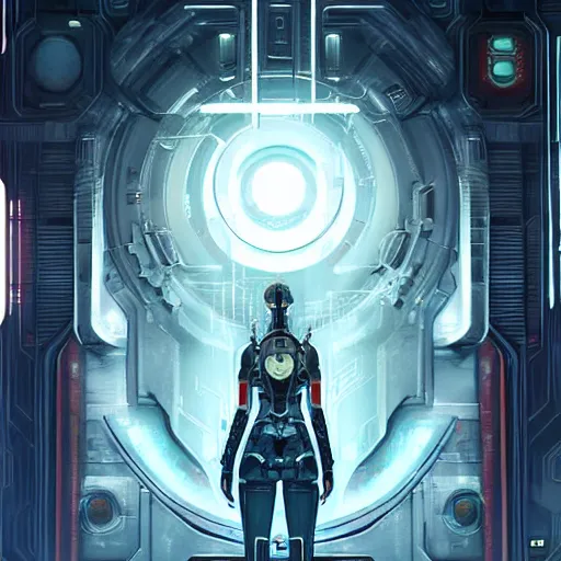 Image similar to an imposing vault door, detailed digital illustration by greg rutkowski, cyberpunk, android netrunner