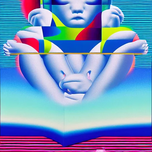 Prompt: the future by shusei nagaoka, kaws, david rudnick, airbrush on canvas, bauhaus, surrealism, neoclassicism, renaissance, hyper realistic, pastell colours, cell shaded, 8 k - h 7 0 4