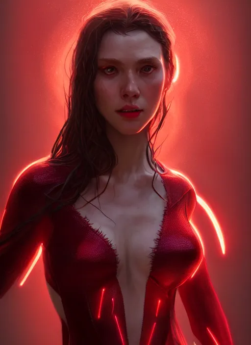 Prompt: Scarlet Witch, au naturel, hyper detailed, digital art, trending in artstation, cinematic lighting, studio quality, smooth render, unreal engine 5 rendered, octane rendered, art style by klimt and nixeu and ian sprigger and wlop and krenz cushart