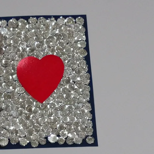 Prompt: A happy mother's day card made out of diamonds held by a puppy