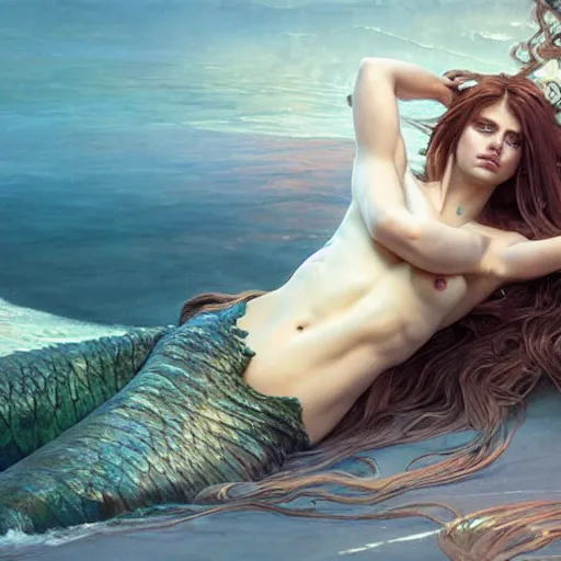 Image similar to a sad mermaid covered in an oil spill, ultra realistic, concept art, intricate details, highly detailed, photorealistic, octane render, 8 k, unreal engine. art by artgerm and greg rutkowski and magali villeneuve and alphonse mucha