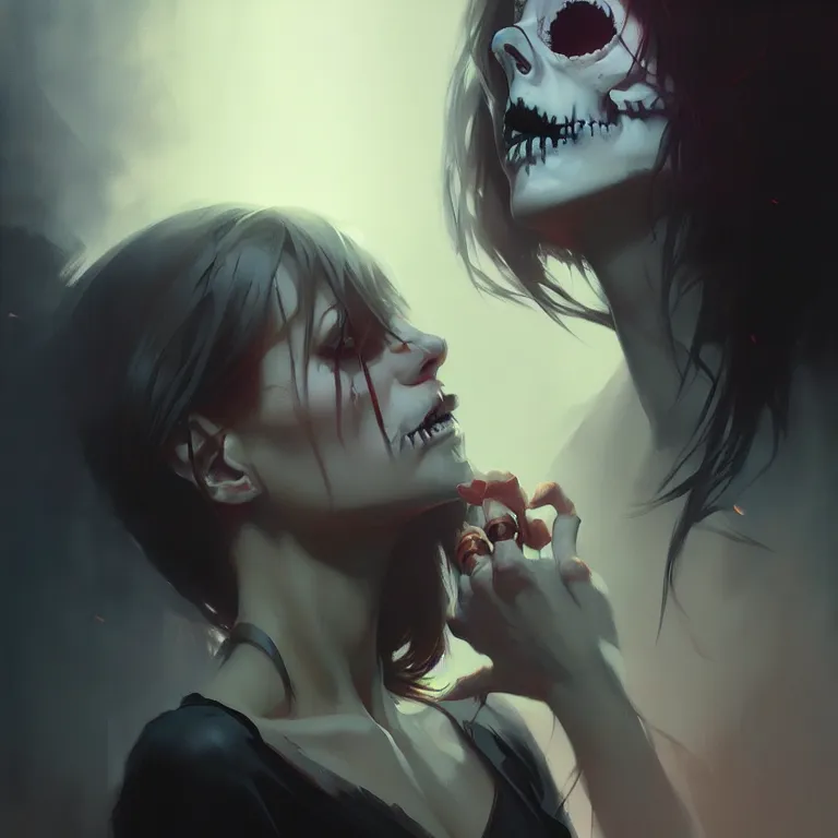 Prompt: concept art, skull, cinematic moody colors, realistic shaded lighting poster by ilya kuvshinov, magali villeneuve, artgerm, jeremy lipkin and michael garmash and rob rey