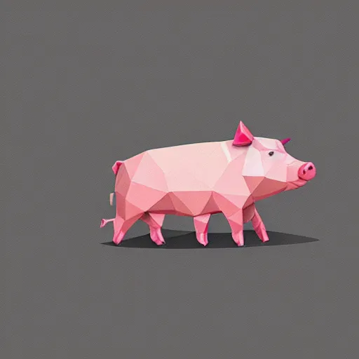 Image similar to low poly isometric pig on a blank background