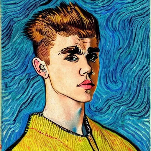 Prompt: Justin Bieber portrait by Vincent Van Gogh