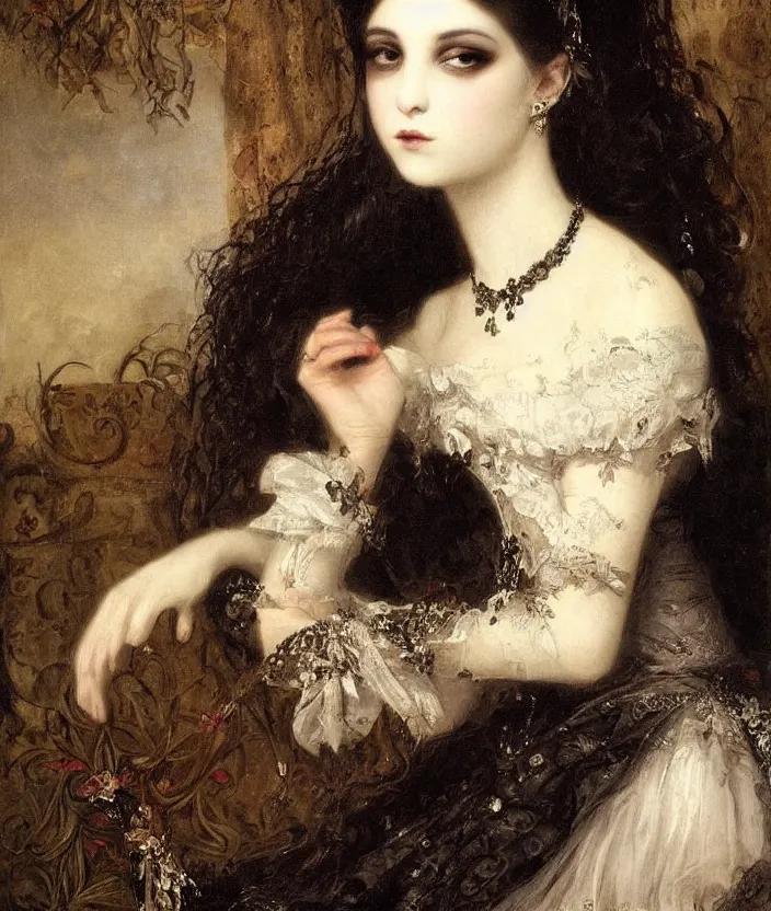 Image similar to gothic princess portrait by william - adolphe bouguerea, highly detailded