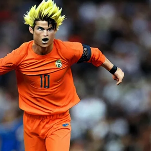 Prompt: Cristiano Ronaldo dressed like Goku
