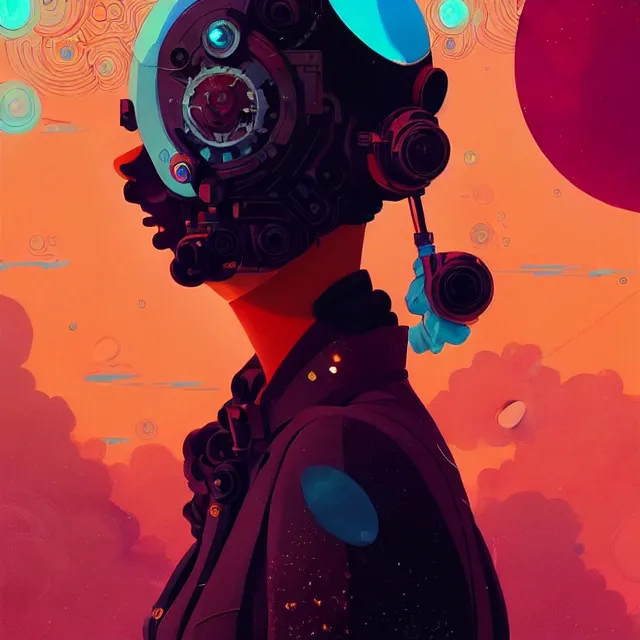 Prompt: a beautiful painting of a atompunk girl by victo ngai and pascal blanche and josan gonzalez and greg rutkowski and sachin teng and ralph mcquarrie. in style of futurism art. brush stroke, vibrating colors, hyper detailed. 4 k texture. beautiful features. octane render. trending on artstation