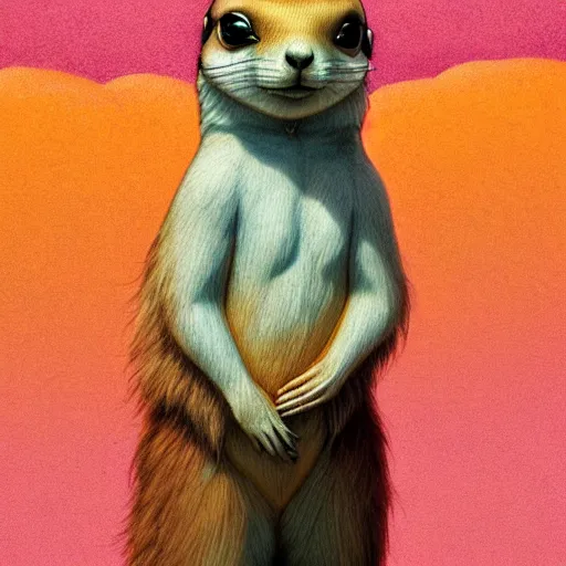 Image similar to cute extra fluffy prairie dog :: by Martine Johanna and Simon Stålenhag and Chie Yoshii and Casey Weldon and Guillermo del toro :: ornate, dynamic, particulate, rich colors, intricate, elegant, highly detailed, centered, artstation, smooth, sharp focus, octane render, 3d