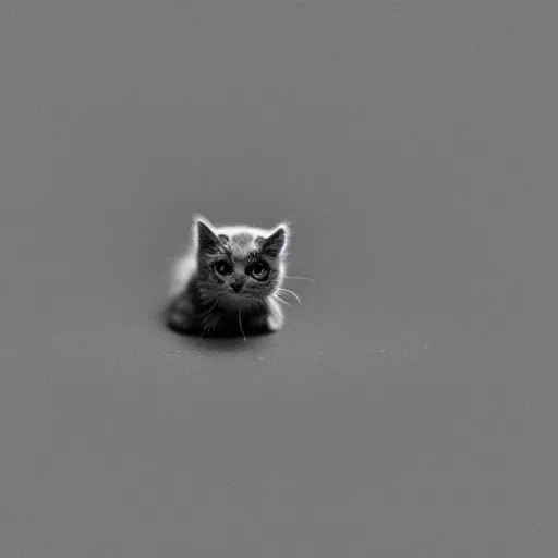 Prompt: very tiny kitty, electron microscope photography