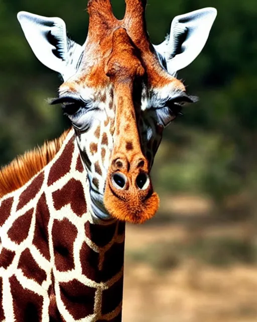 Image similar to a photo of a giraffe with jeff goldblum's face