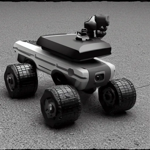 Prompt: small cyberpunk robot rover
