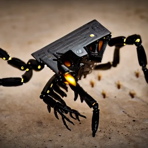 Prompt: photo of a robot scorpion