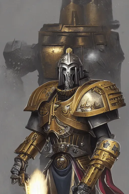 Image similar to armor portrait heros warhammer 4 0 k horus heresy fanart - the primarchs emperor by johannes helgeson animated with vfx concept artist & illustrator global illumination ray tracing hdr fanart arstation zbrush central hardmesh 8 k octane renderer comics stylized