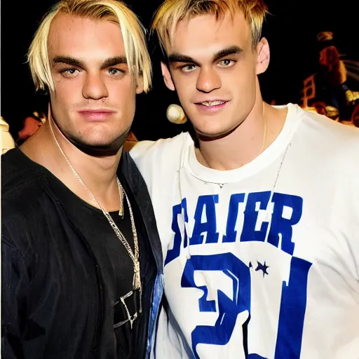 Prompt: the legendary hero aaron carter defeating shaq