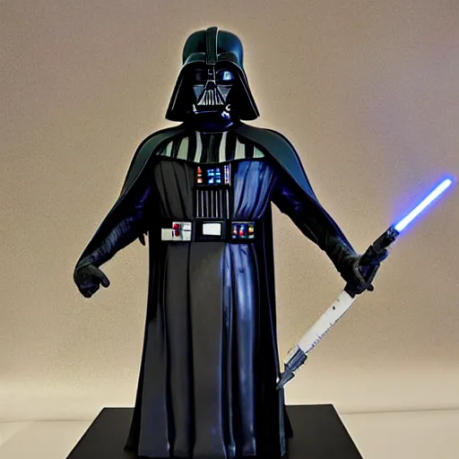Image similar to marble statue of darth vader, star wars, sculpture, highly detailled